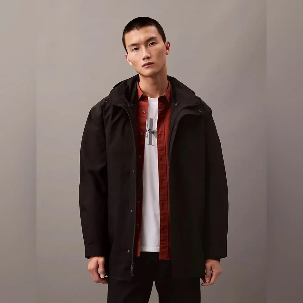 Calvin Klein Men’s extra large XL 3-in-1 Mid Length Jacket black brown ex cond